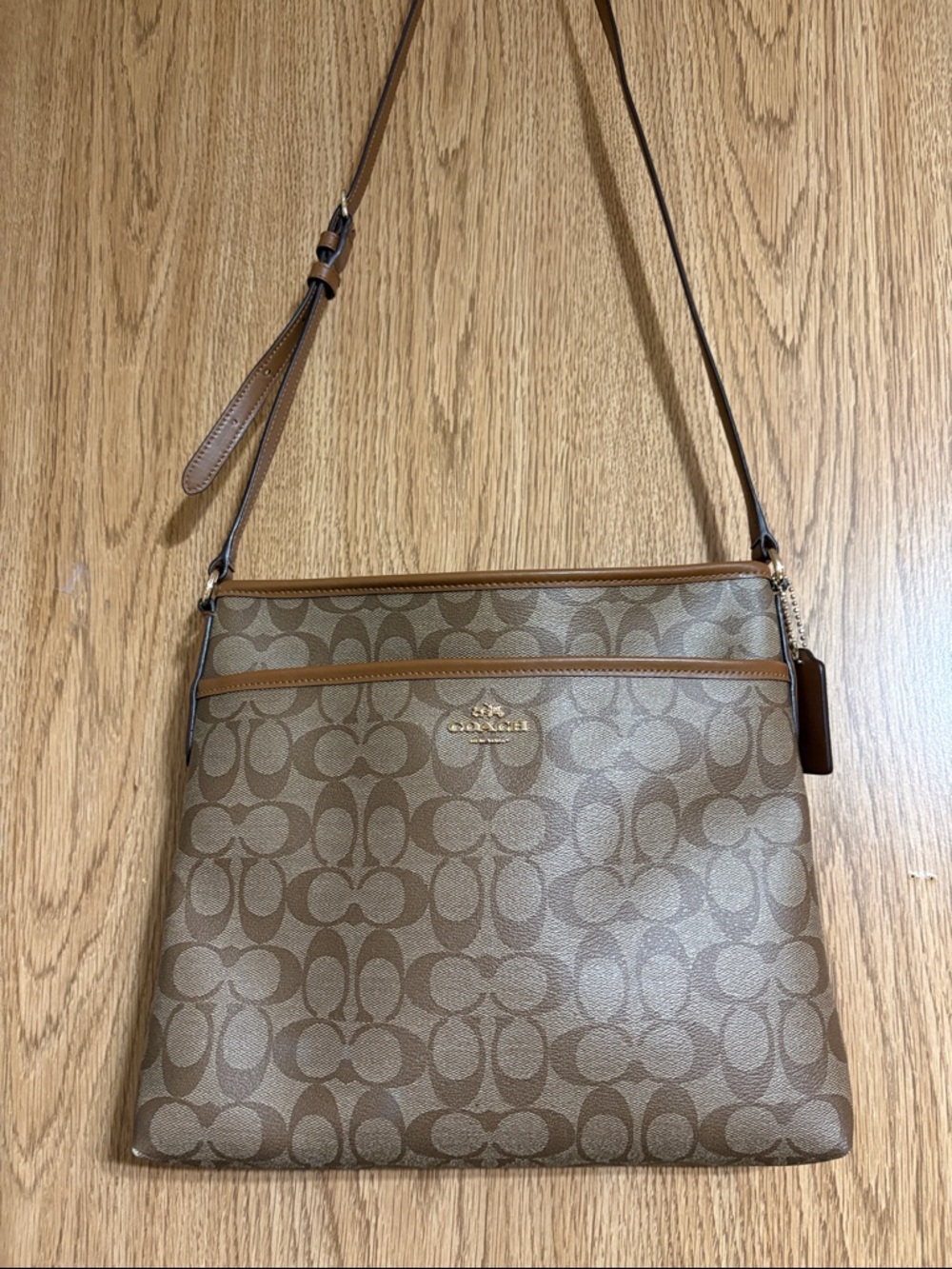 Coach Tan/Brown Signature Crossbody Shoulder Bag